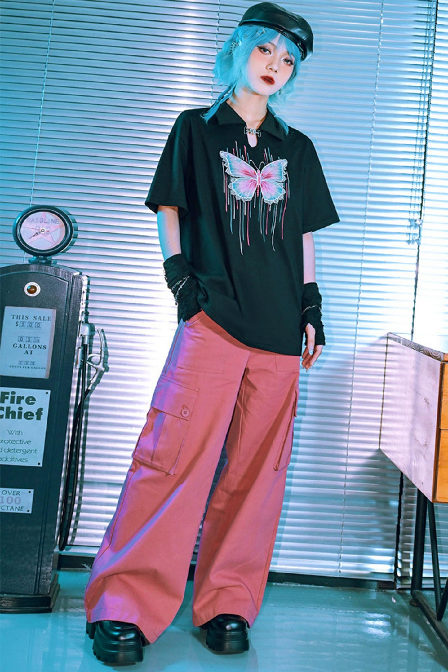 Cyber Butterfly Embroidered Top
