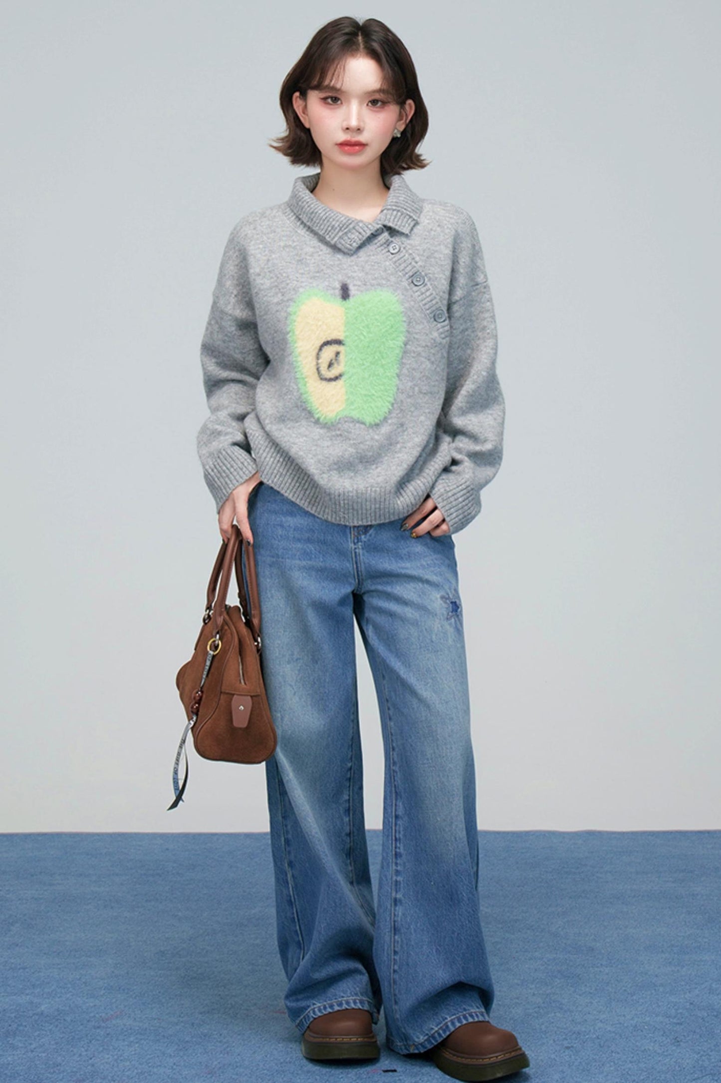 アップルラペルカラーセーター