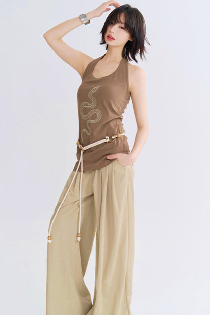 Reptile Print Backless Camisole