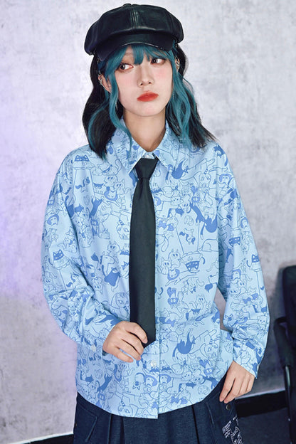 Stellar Meow Full Print Blouse