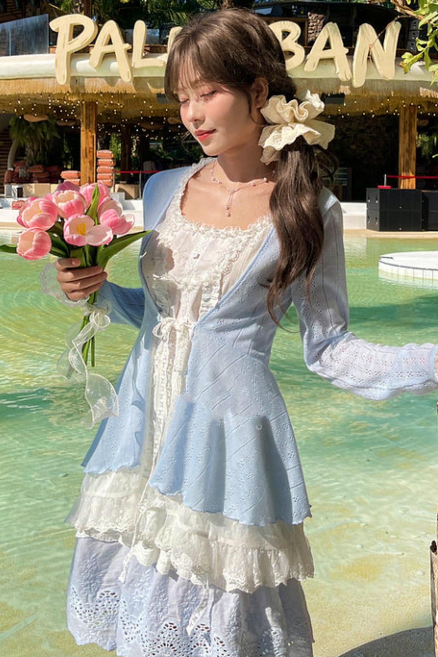 Spitzen-Patchwork-Kleid