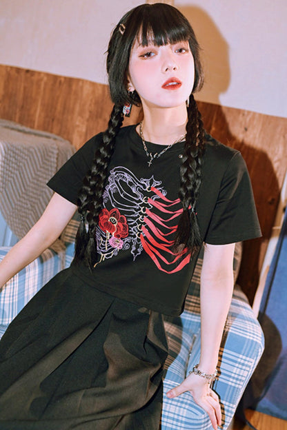 Dark Floral Printed Top
