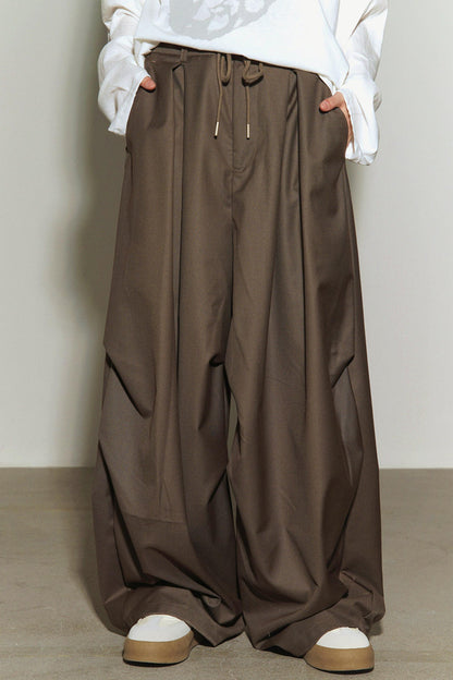 重力高腰阔腿裤