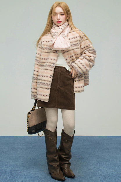 ローズピンクリバーシブルコットンジャケット