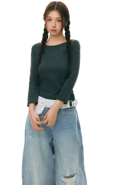 Cut-Out Design Slim Top