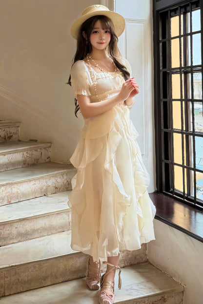 Französisches Rüschen-Prinzessinnenkleid