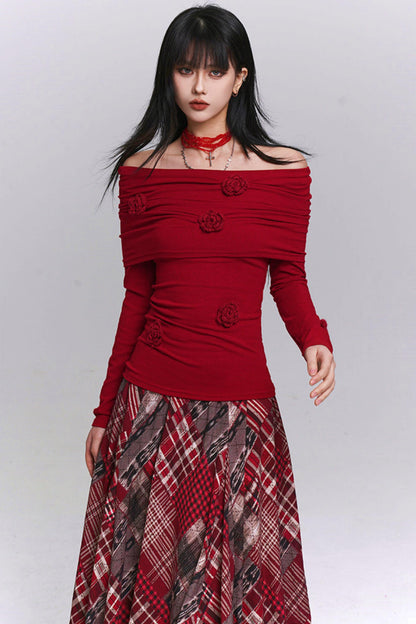 Slim Off-the-shoulder Tops