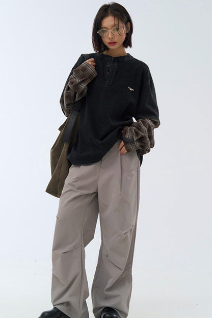 カラーブロックロングスリーブTシャツ