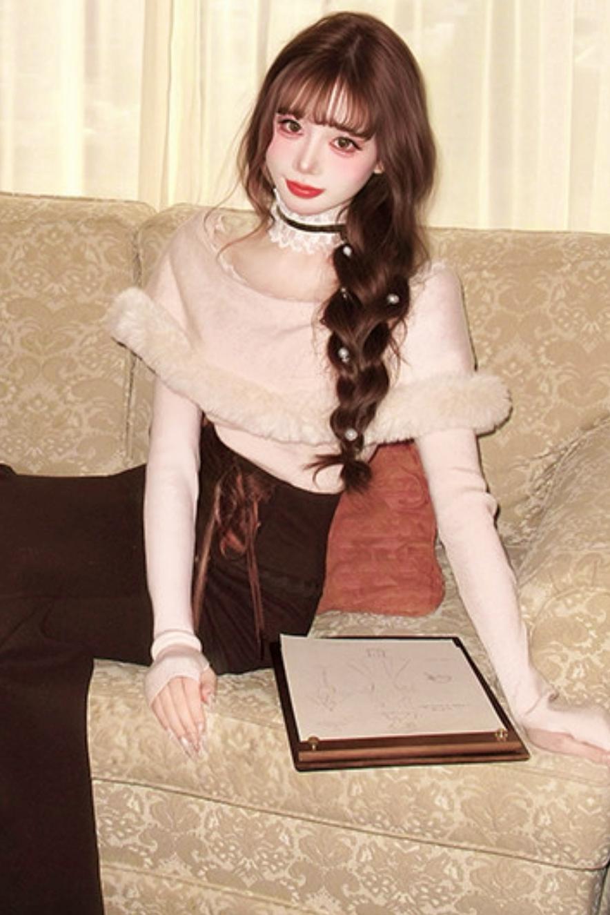 Elegant off-the-shoulder knit + mermaid skirt