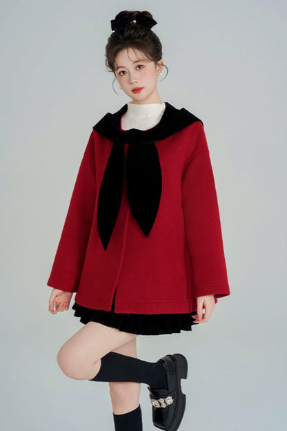 Shawl Hood Style Flare Coat