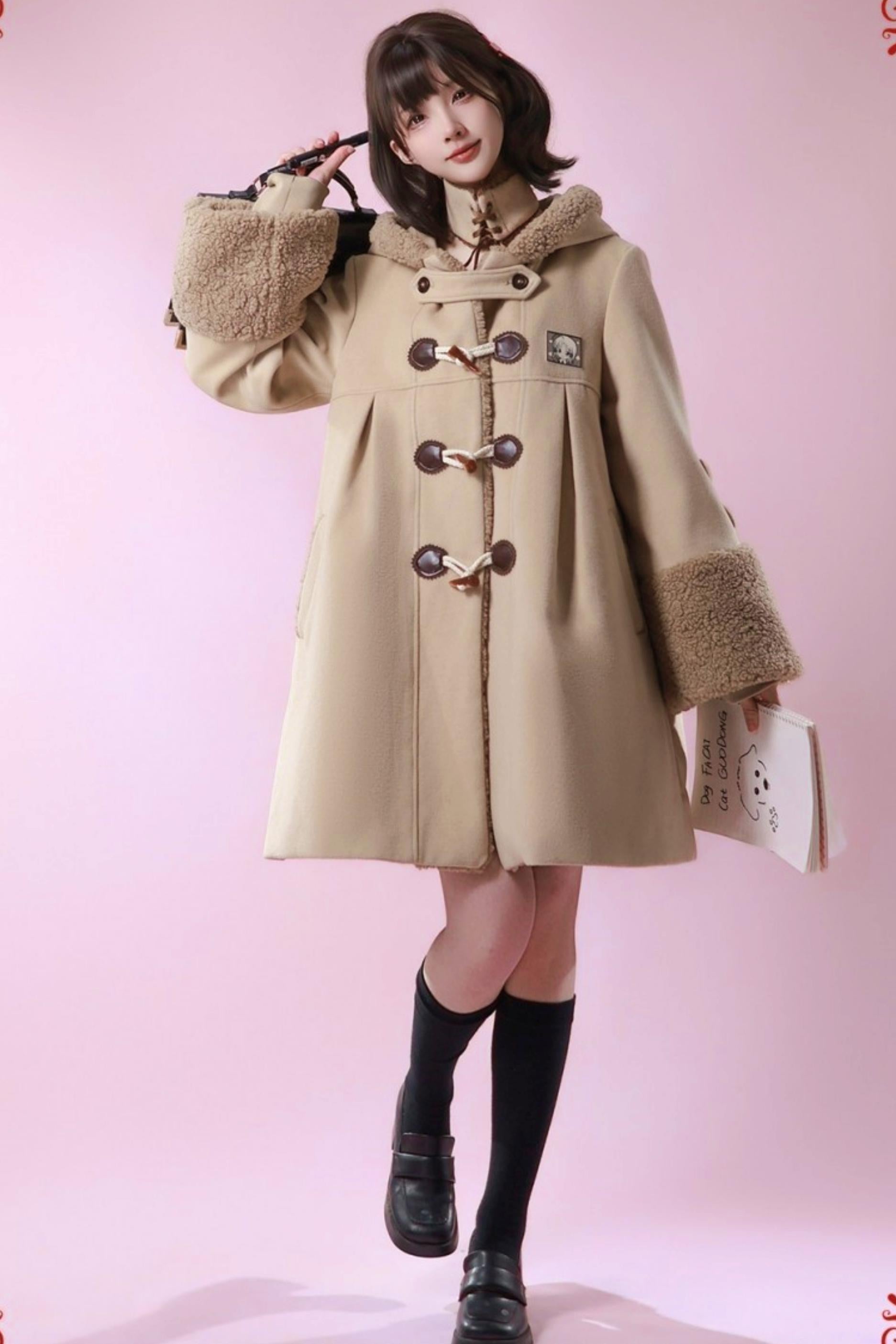 スイートベアフードダッフルコート – Belchic