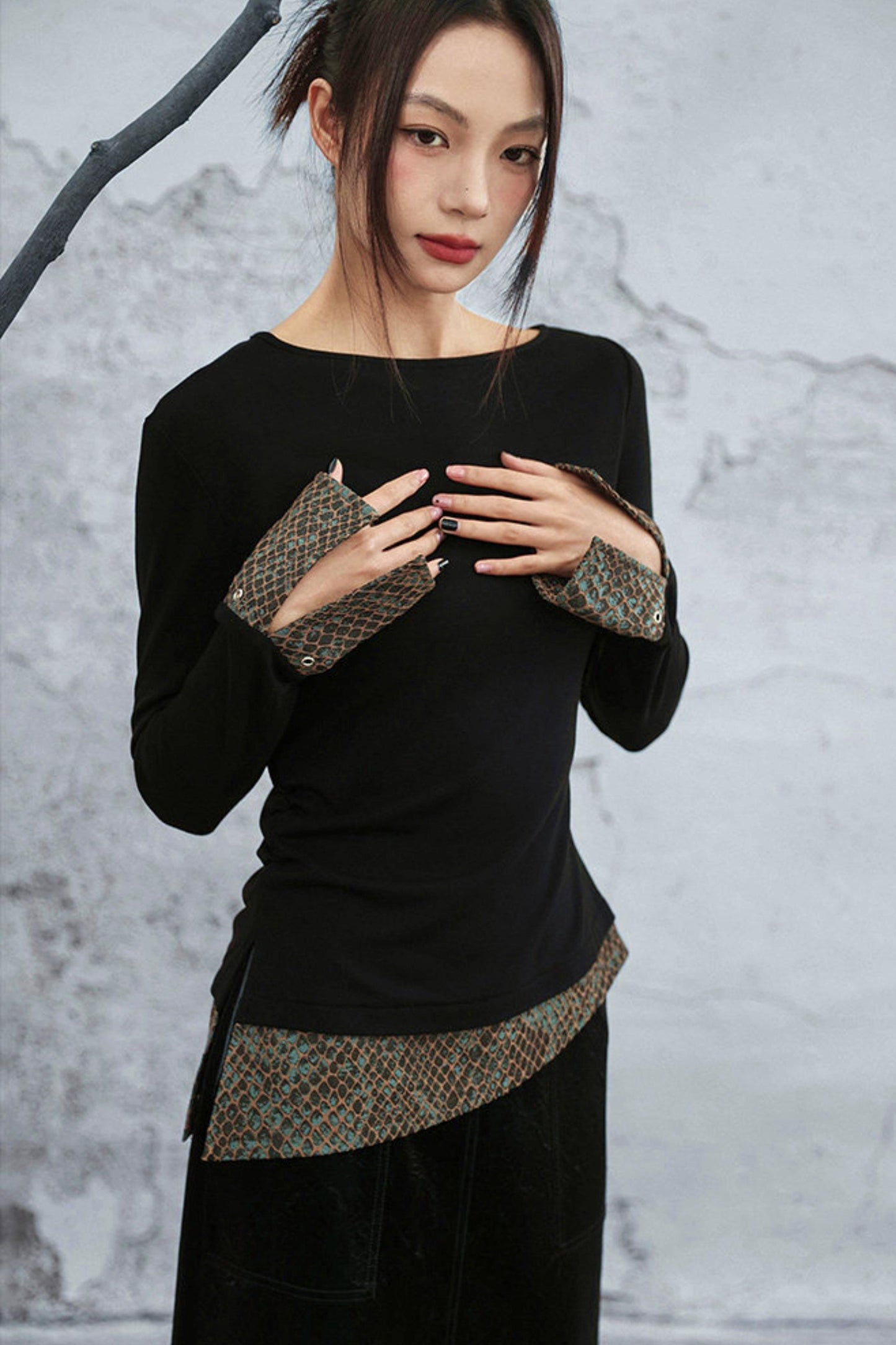 フィッシュスケールジャカードトップス