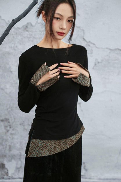 フィッシュスケールジャカードトップス