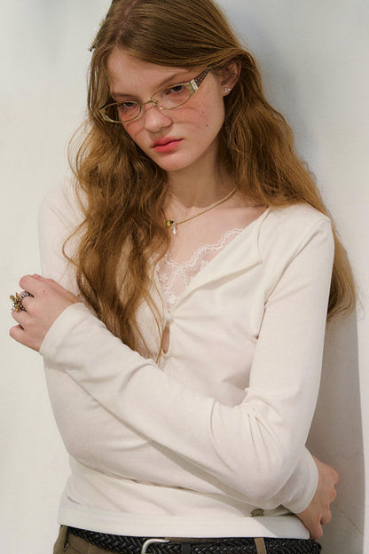 클라우드 씨더 레이스 패치워크 탑