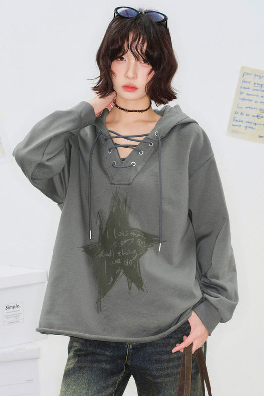 Lässige Mode-Oberteile mit lockerer Kapuze