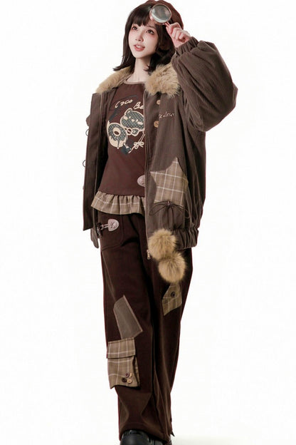 Fuzzy Waffle Jacket + Top + Pants