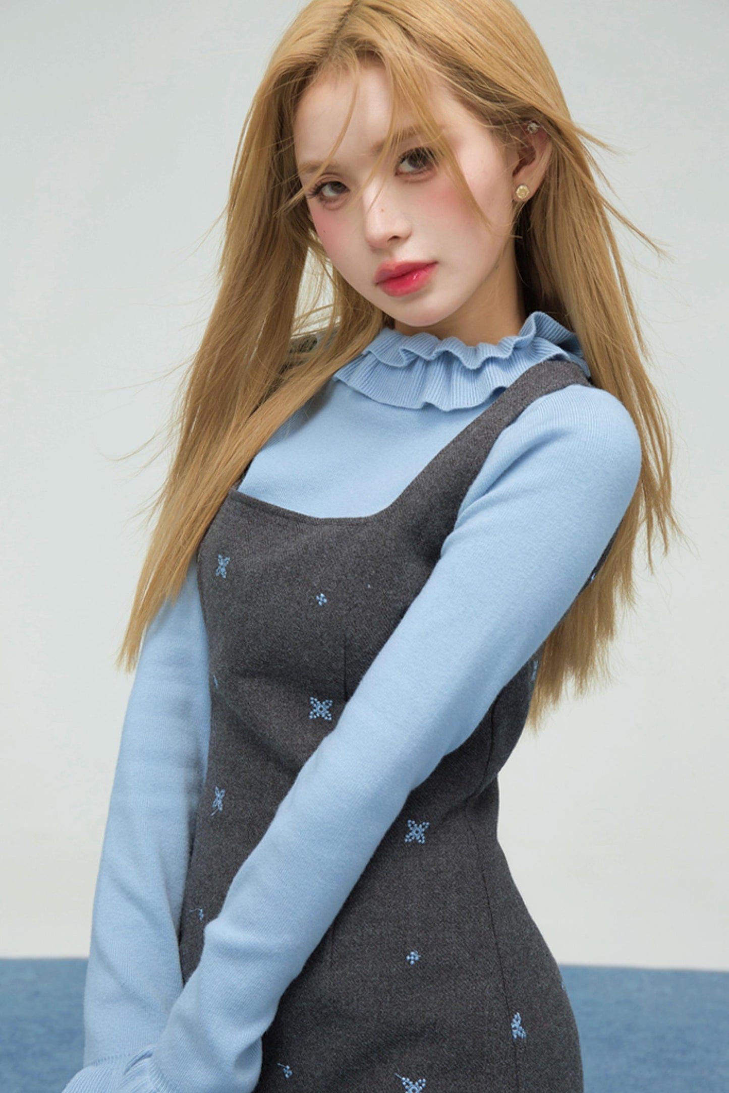 スターブルーエンブロイダードキャミソールドレス