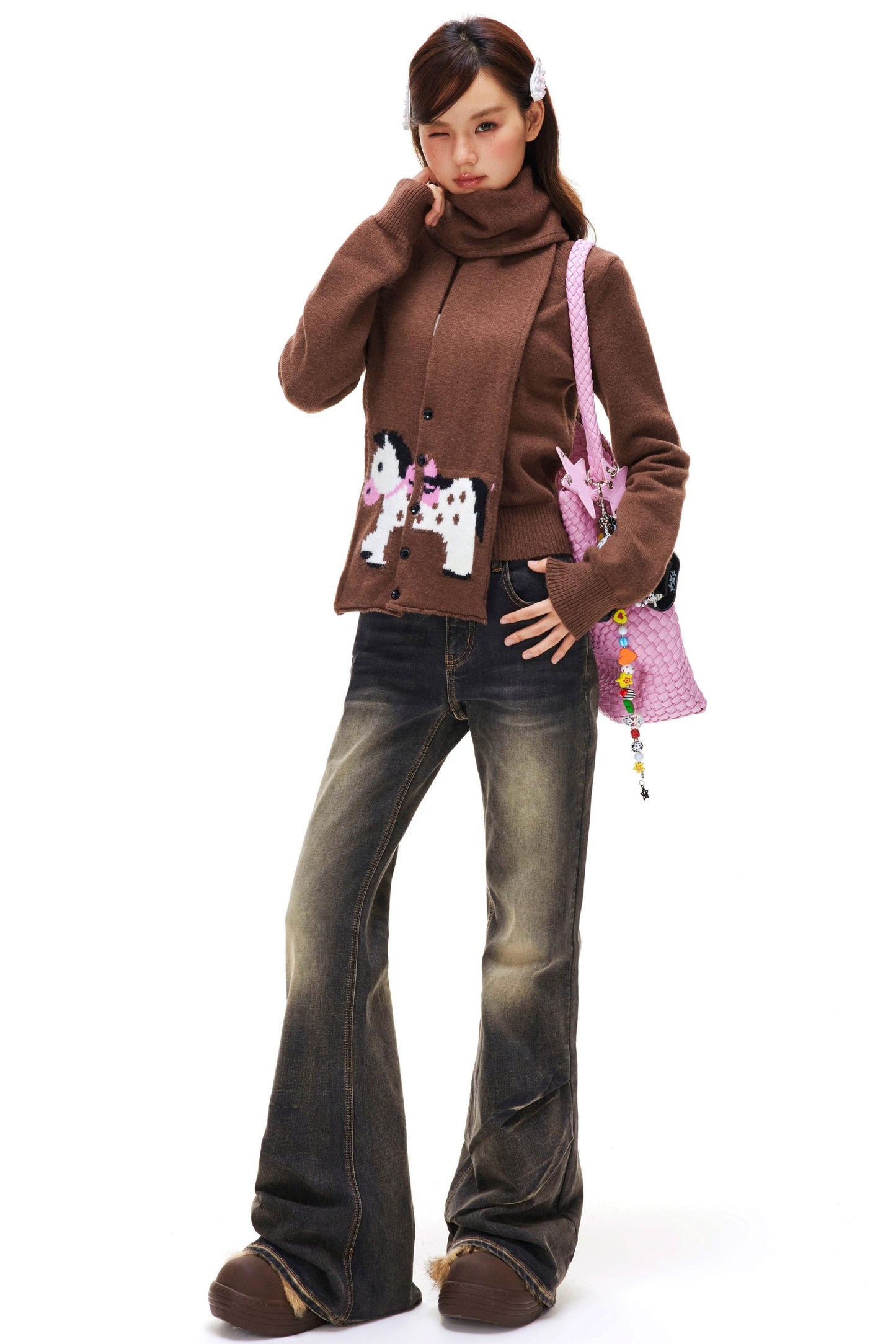 Retro Washed Flared Pants