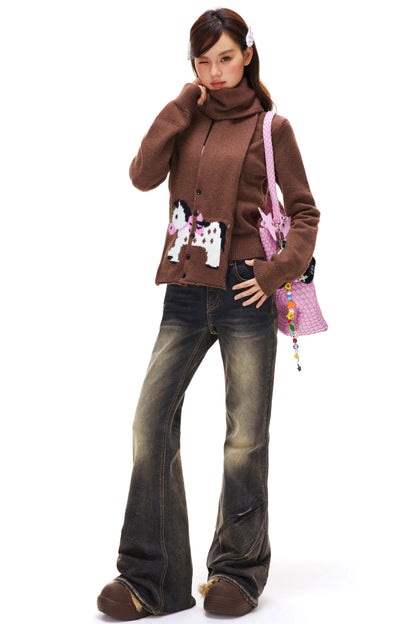 Retro Washed Flared Pants