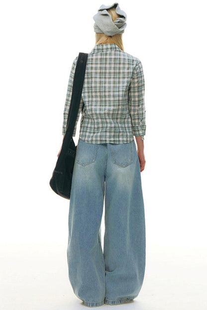 Plaid Y2K Fitted Top