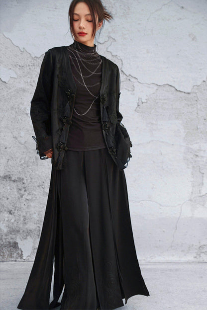 Sheer Satin Chinese-Style Jacket
