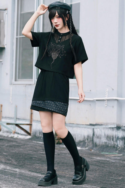 深海刺繍ダークドールセットアップ