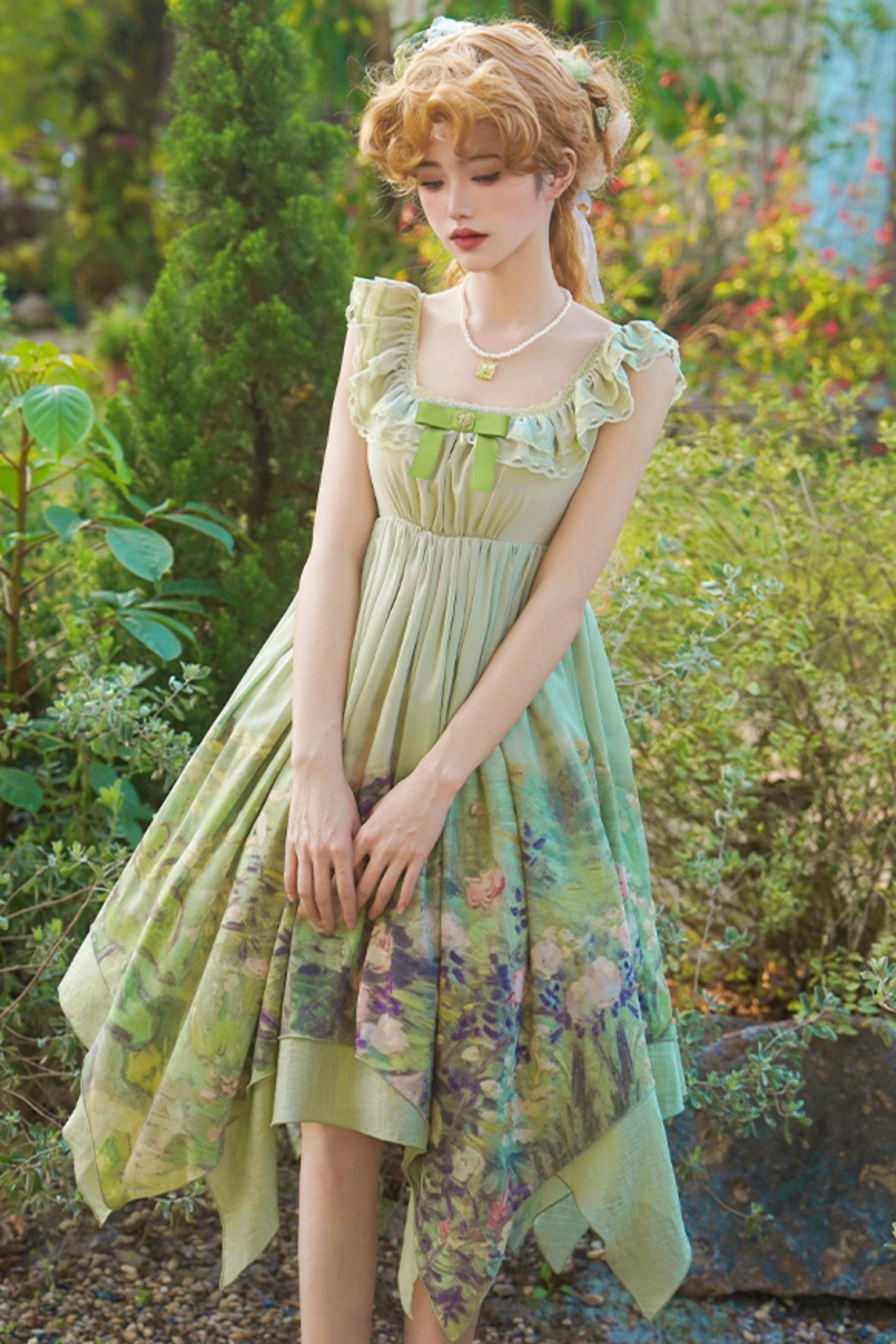 クラシックシフォンローズドレスセットアップ