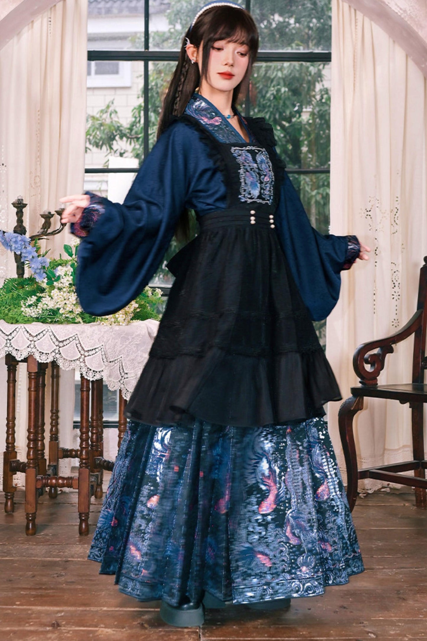 Embroidered Lace Overskirt