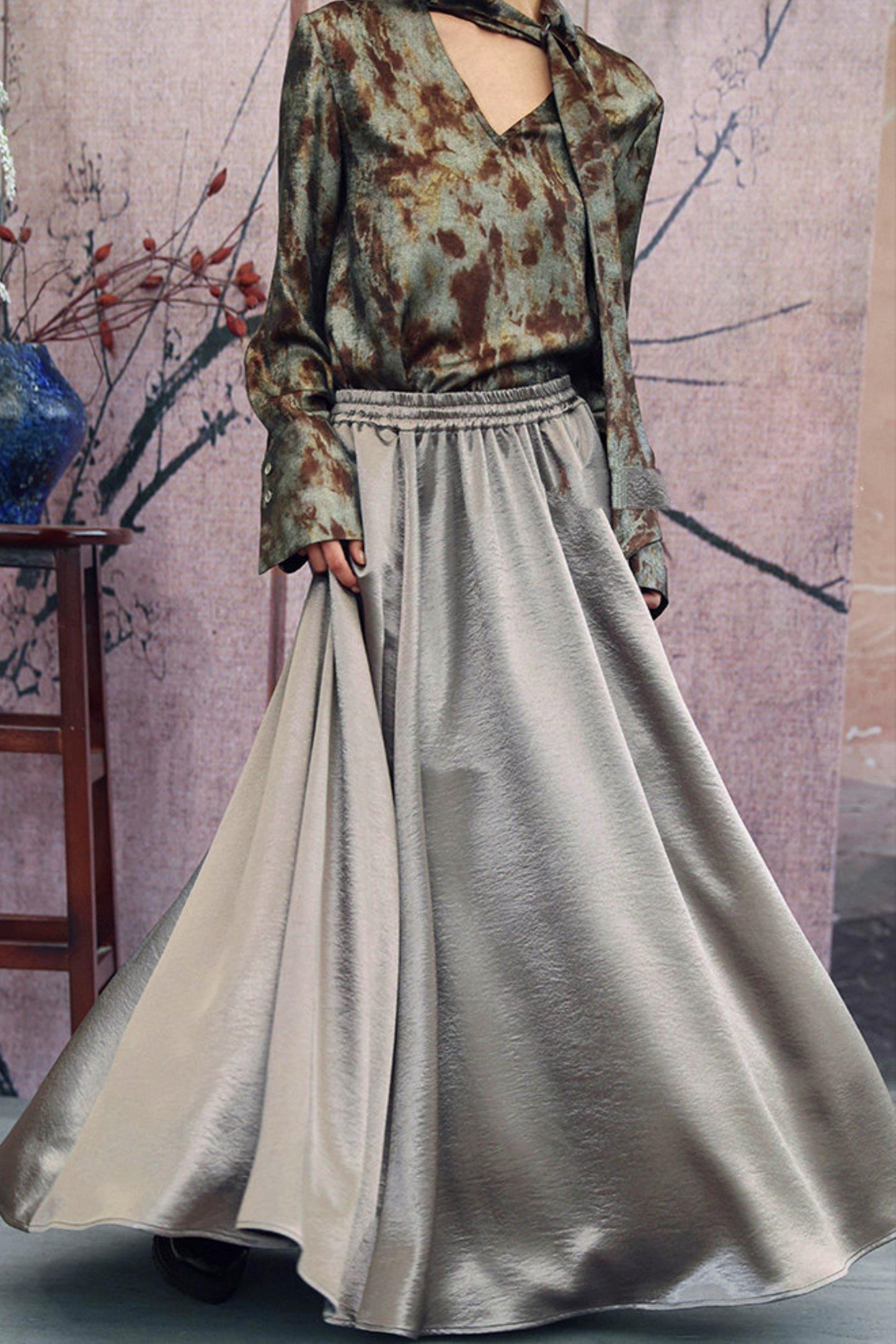 Elegant Satin Skirt
