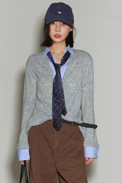 Top maglione in maglia preppy