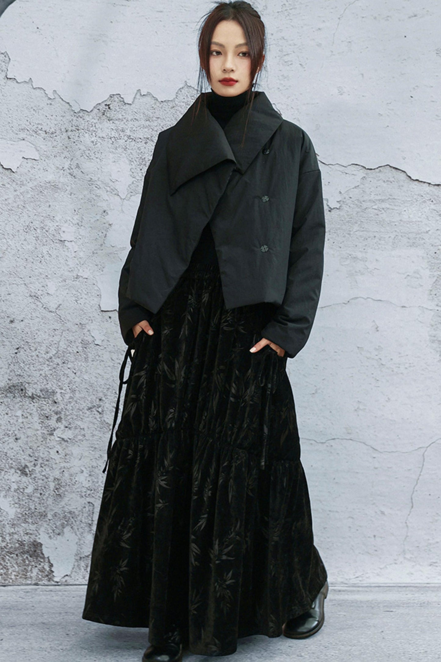 ダークバンブーリーフスカート