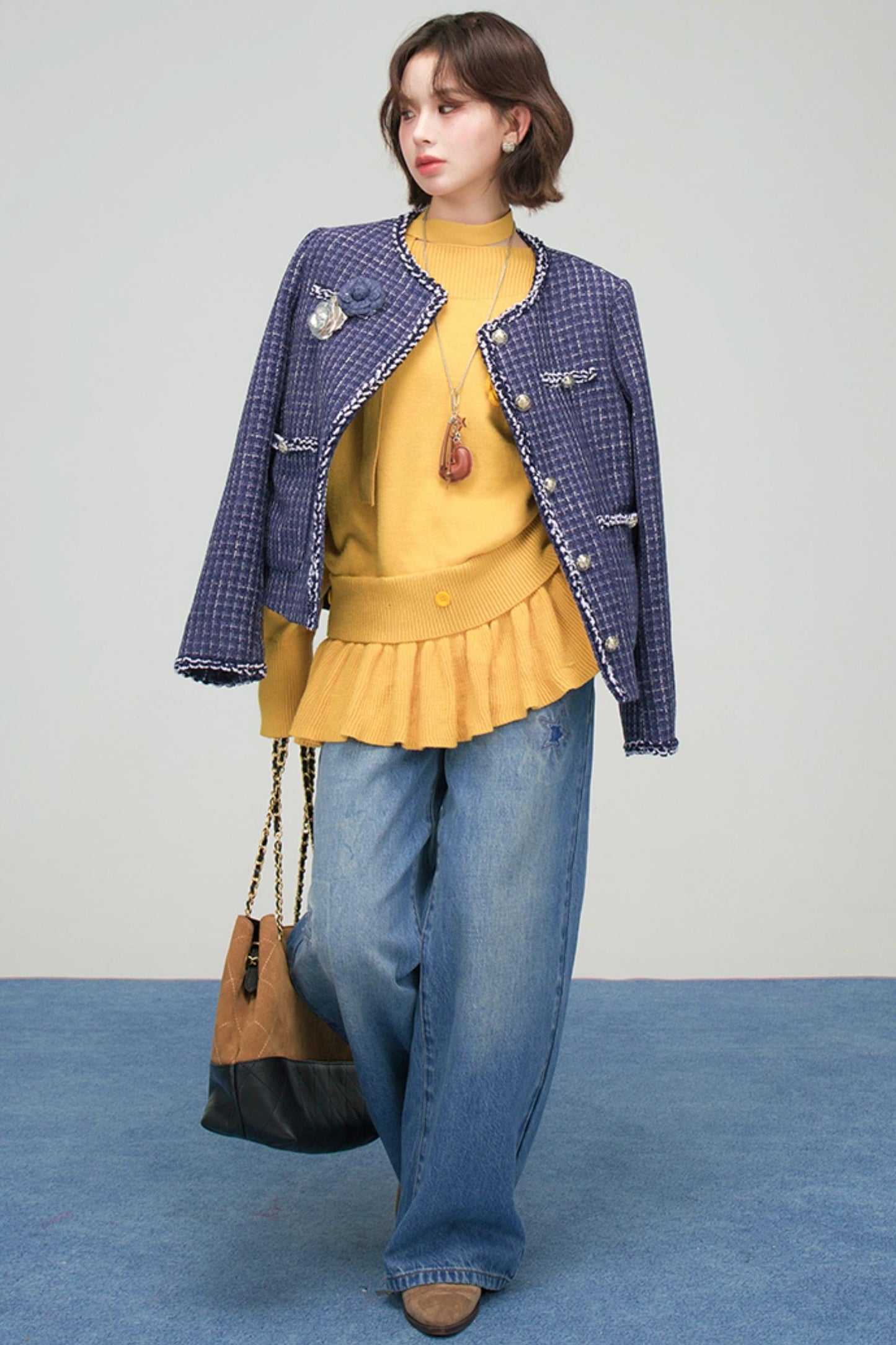 レトロポイントフラワーニット