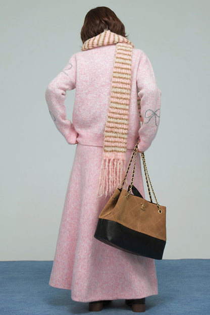 スウィートジャカードニットカーディガンセット