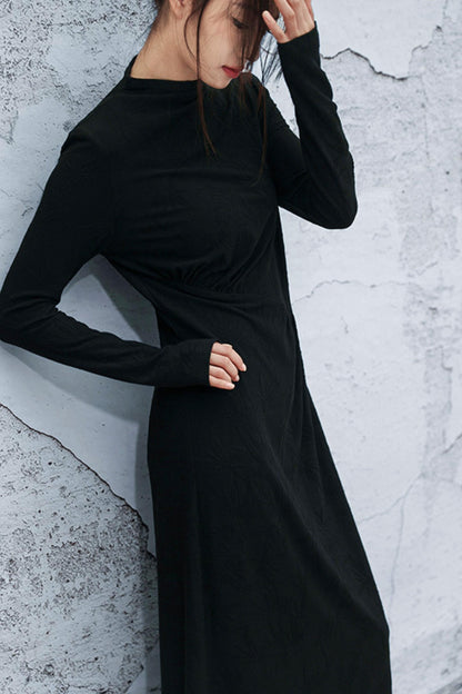 ブラックニットモードドレス