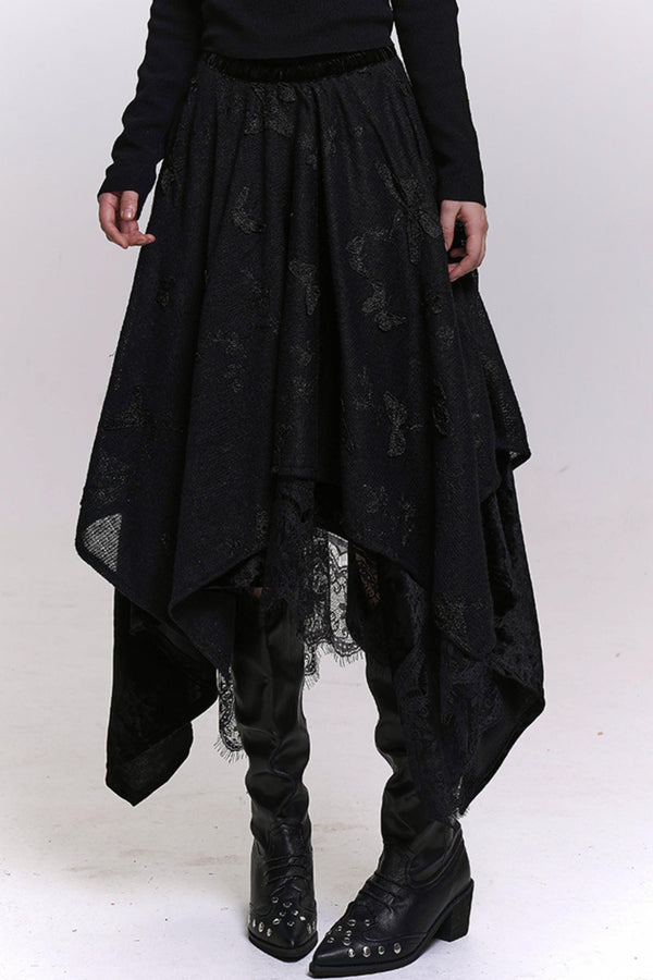 オフホワイトバタフライモチーフスカート