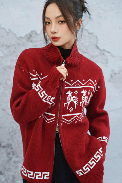 レッドポニーフェアアイルセーター