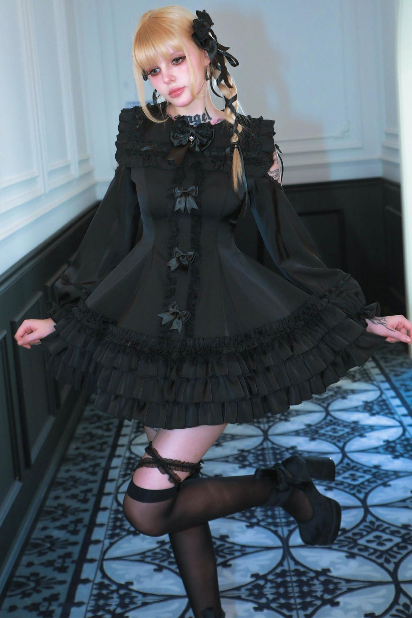 Satin Gothic Witch Dress