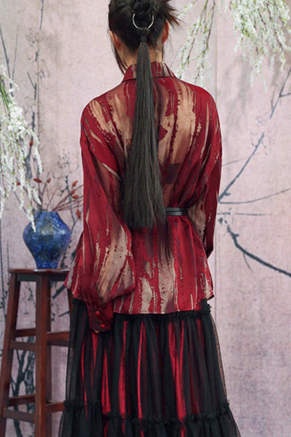 Blusa retro floral quemada