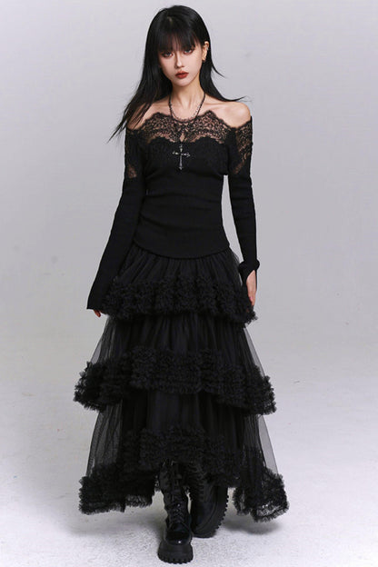 Lace Fluffy Cake Skirt