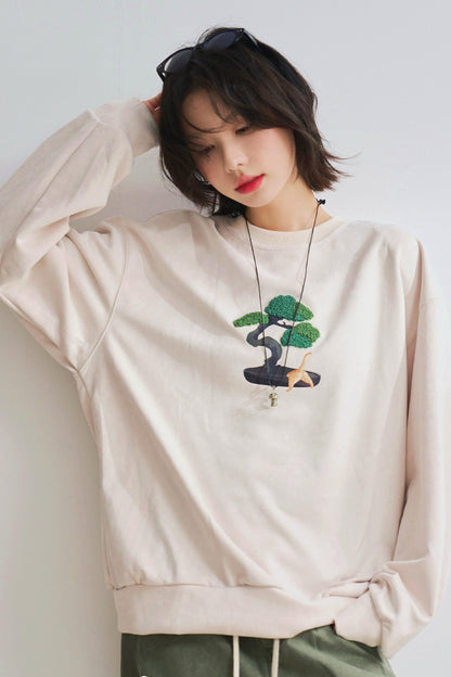 ボンサイクルーネックロングスリーブTシャツ