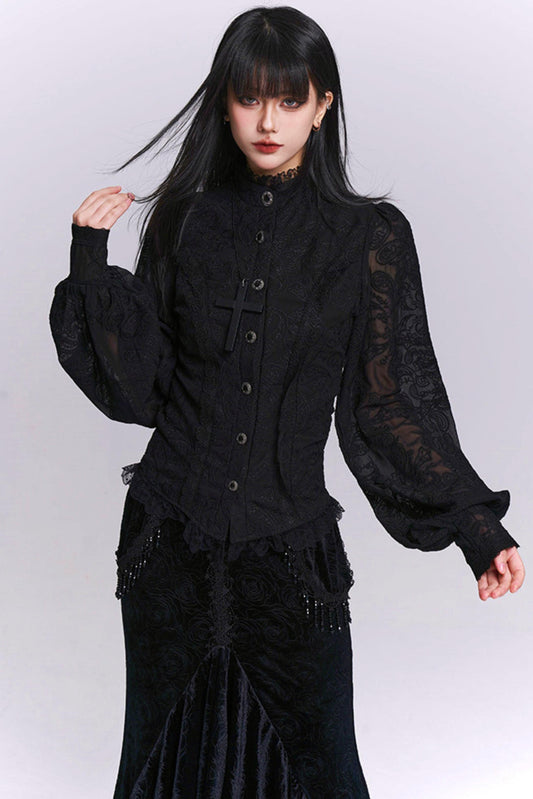 ダークジャカードゴシックブラウス