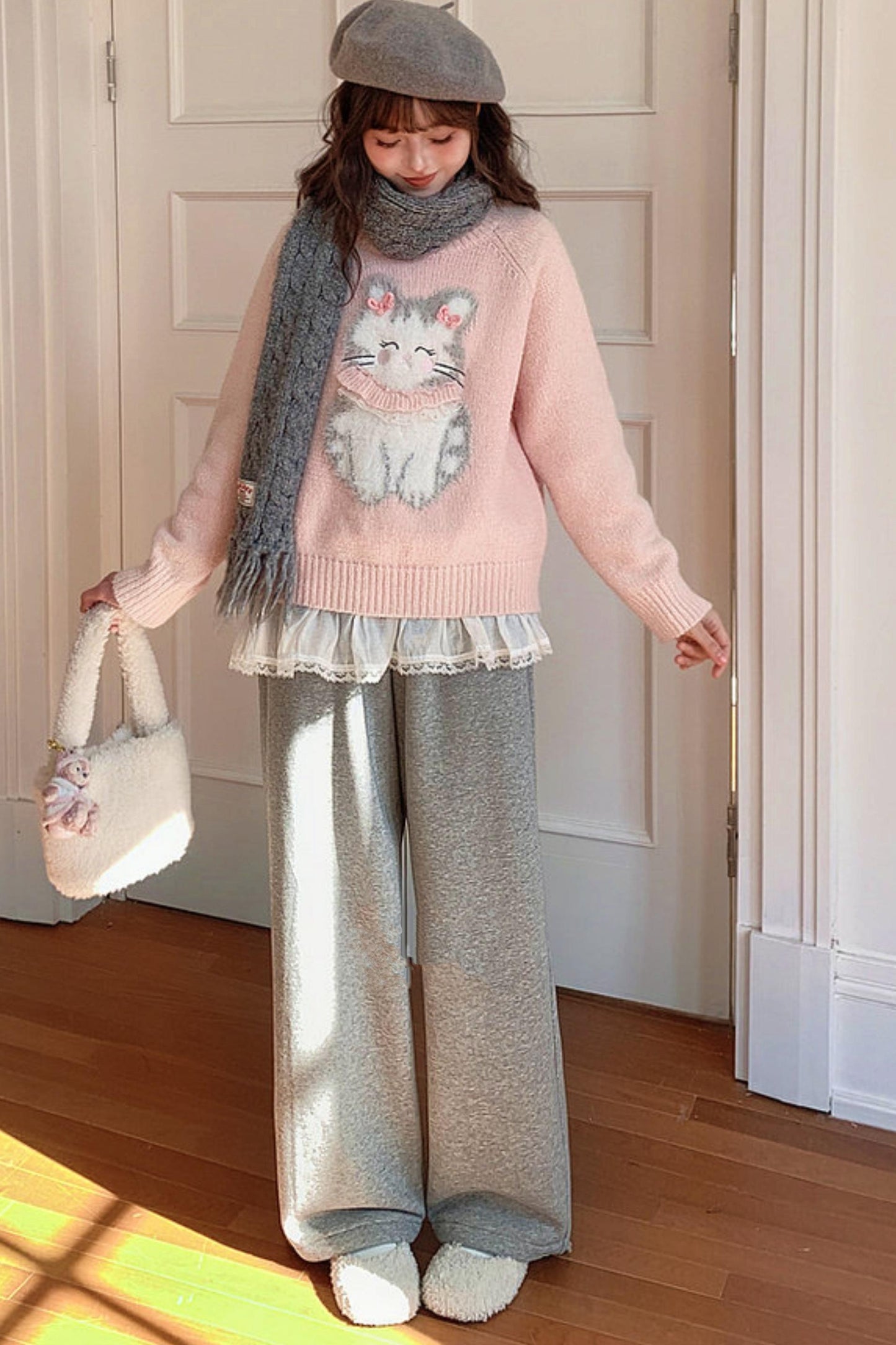 Sweet Fleece-Lined Wide Leg Pants