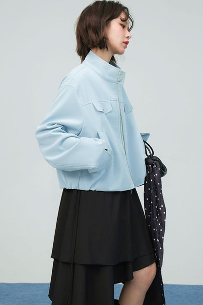 ブルーヴェルヴェットレザージャケット