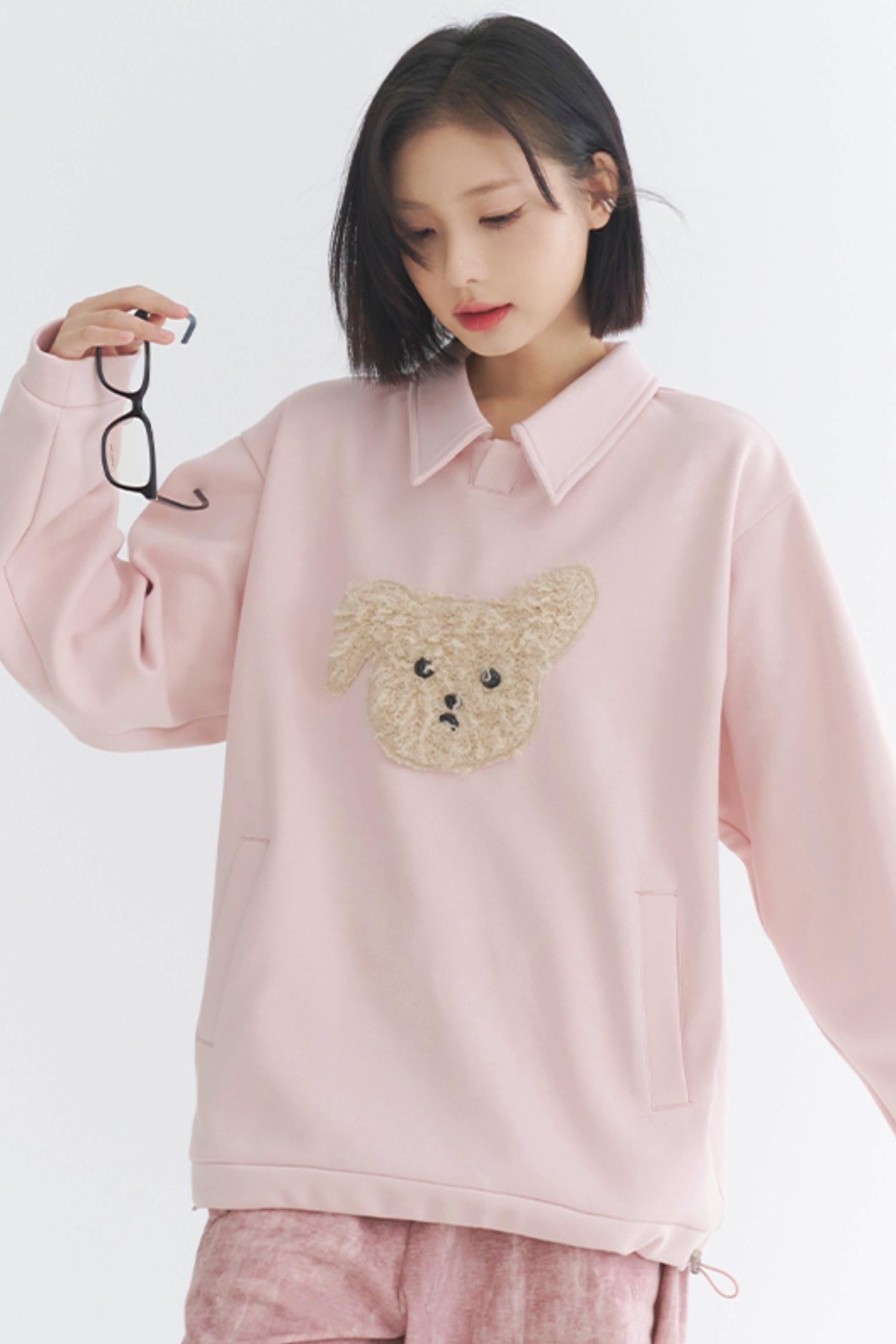 Gravity Museum Plush Puppy Sweatshirt - Women's Winter Comfort Top 2024