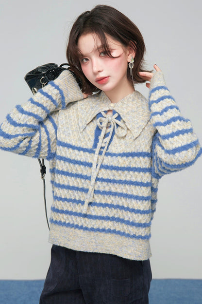 カラーブロックボーダーニット