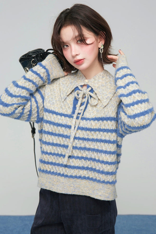 カラーブロックボーダーニット