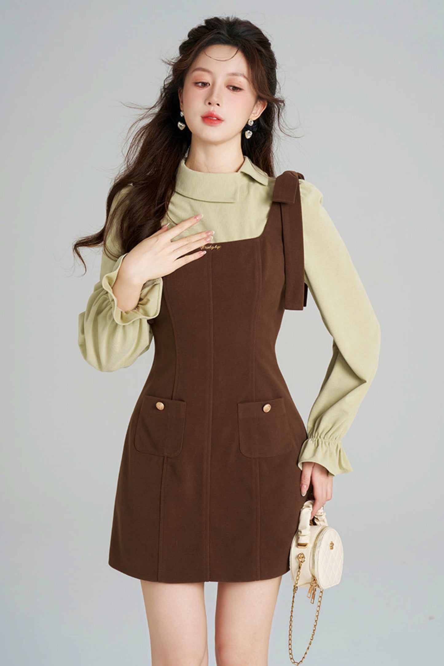 Elegant Waist-Cinching Suit Dress