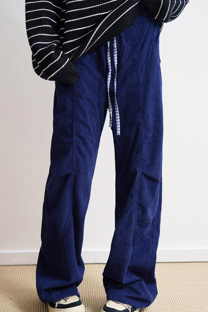 ストレートレッグソリッドコーデュロイスラックス