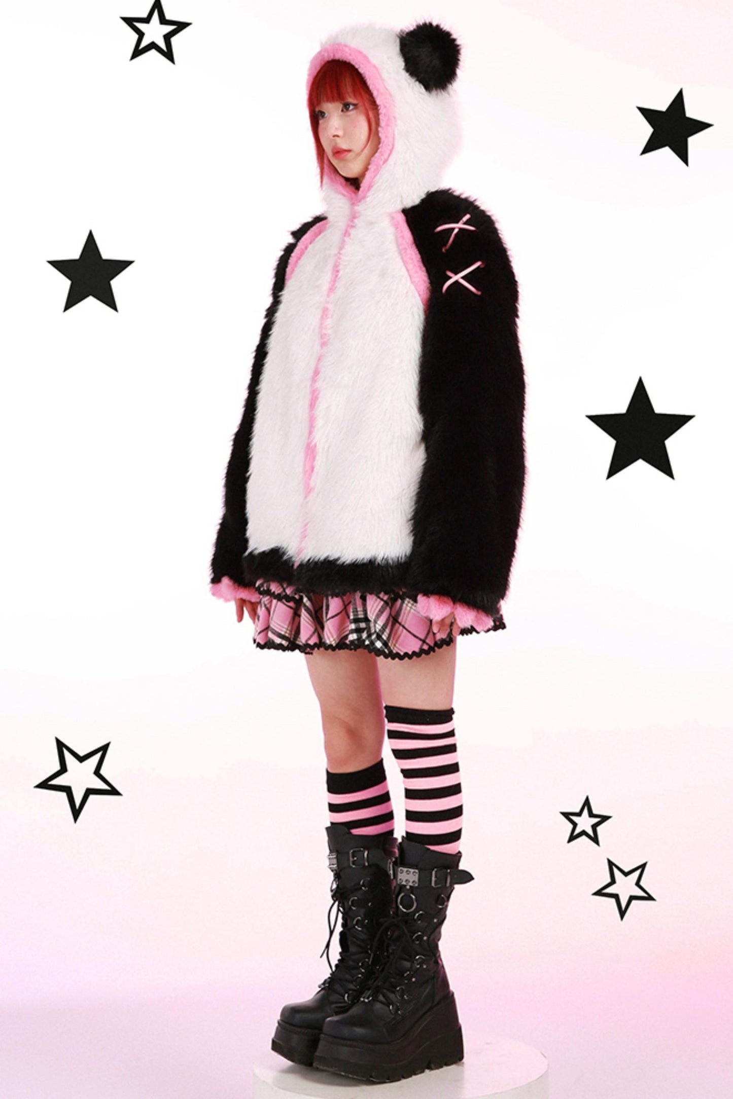 Subculture Faux Fur Panda Jacket