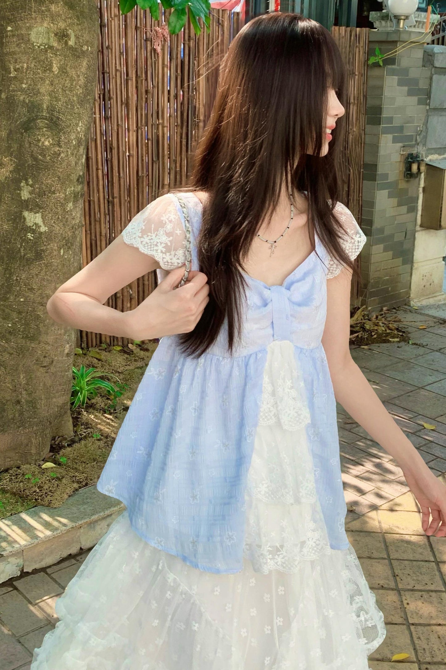 Jacaranda Lace Trim Top + Skirt